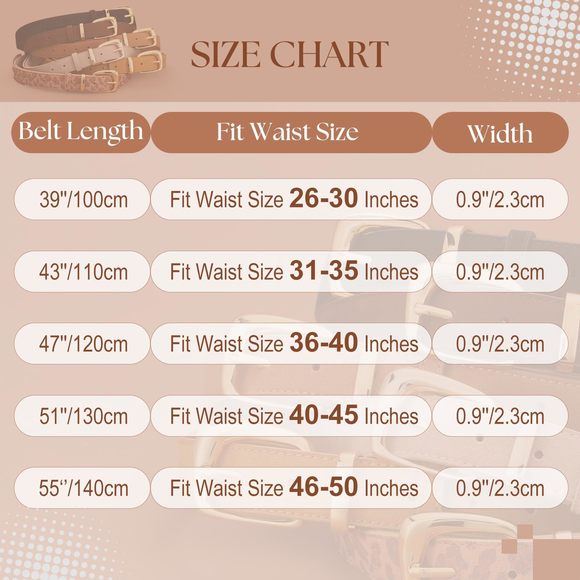 Women Suede Leather Belt For Dresses Jeans Fashion Gold Buckle Ladies Waist😺 - Picture 6 of 6